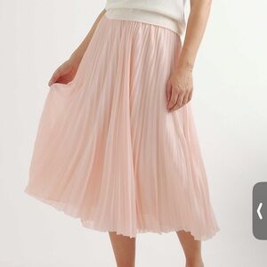 Quince Soft Pink A-Line Pleated Skirt